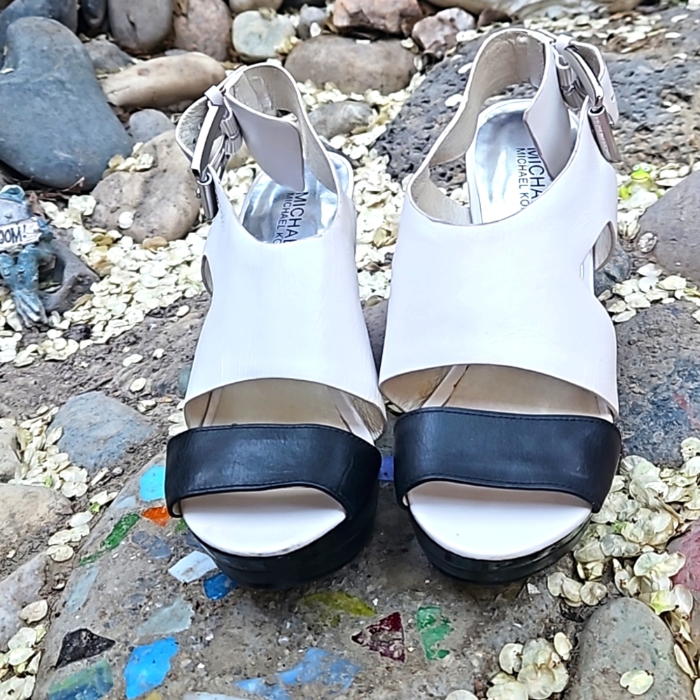 Michael Kors Leather Color Block Platform Sandal - image 4